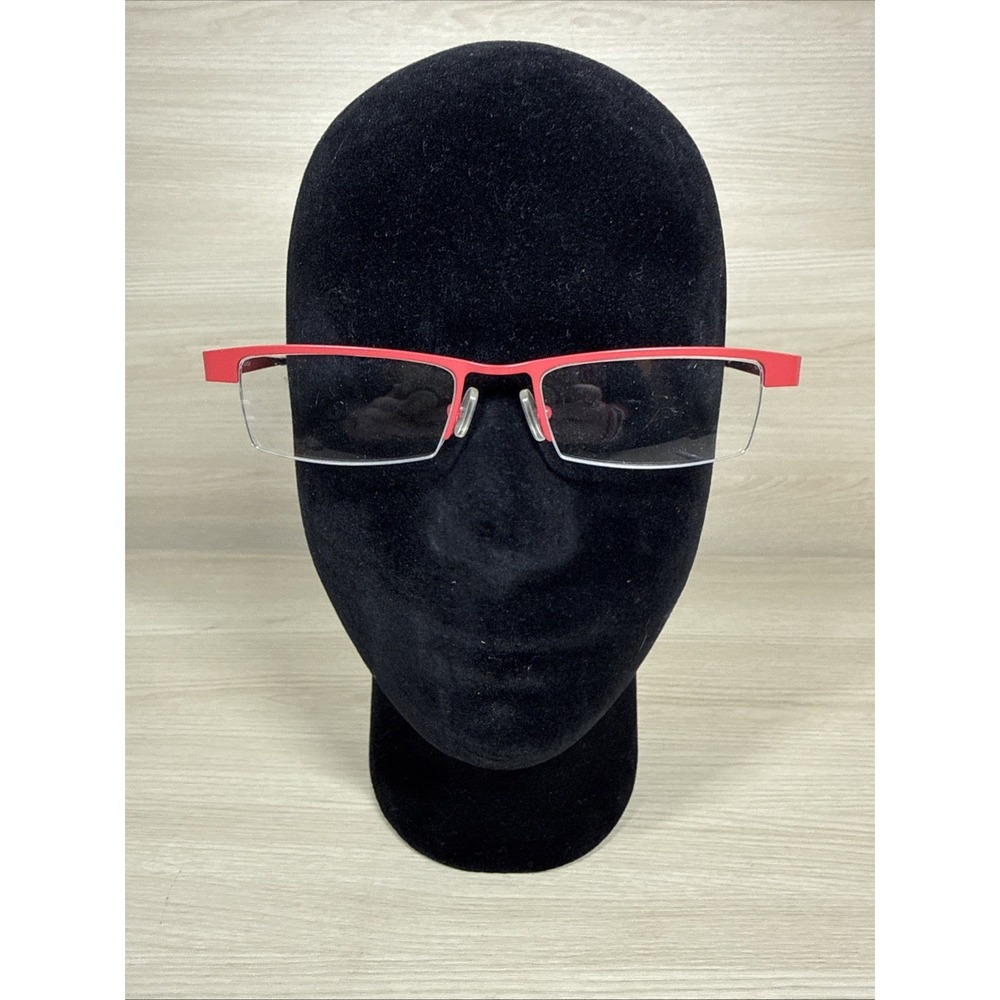 Kala Ltd. Vatican Eyeglasses Red‎ Black Metal Half Rim Matte NEW